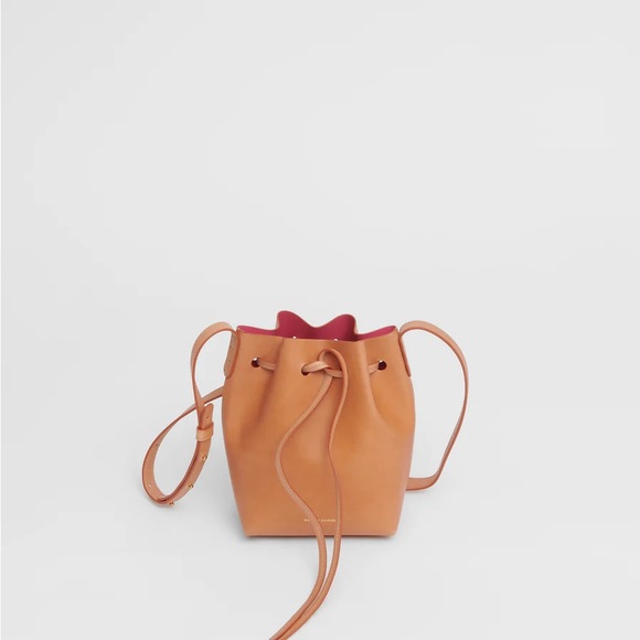 Mansur Gavriel Mini Mini Bucket Bag Tan with Pink Interior - Picture 10 of 14